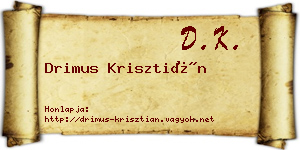 Drimus Krisztián névjegykártya